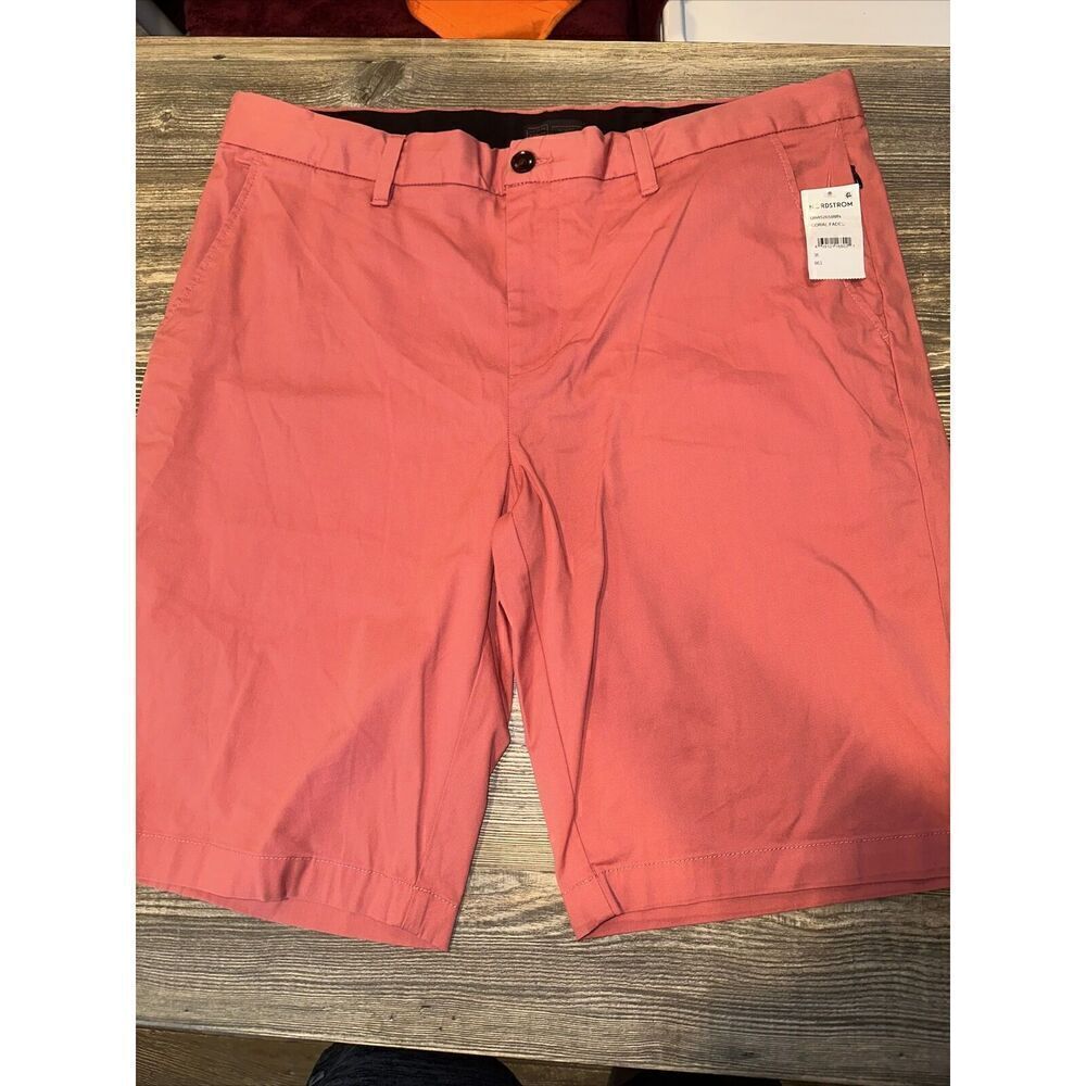 14th & Union Stretch Twill Chino Shorts Coral Faded. Size 36. Slim Fit. NWT. V